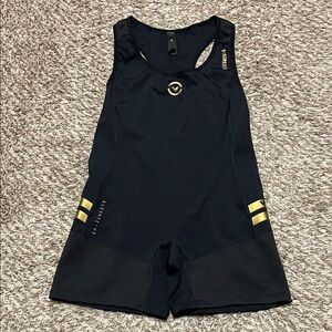 Virus Black and Gold Powerlifting Singlet